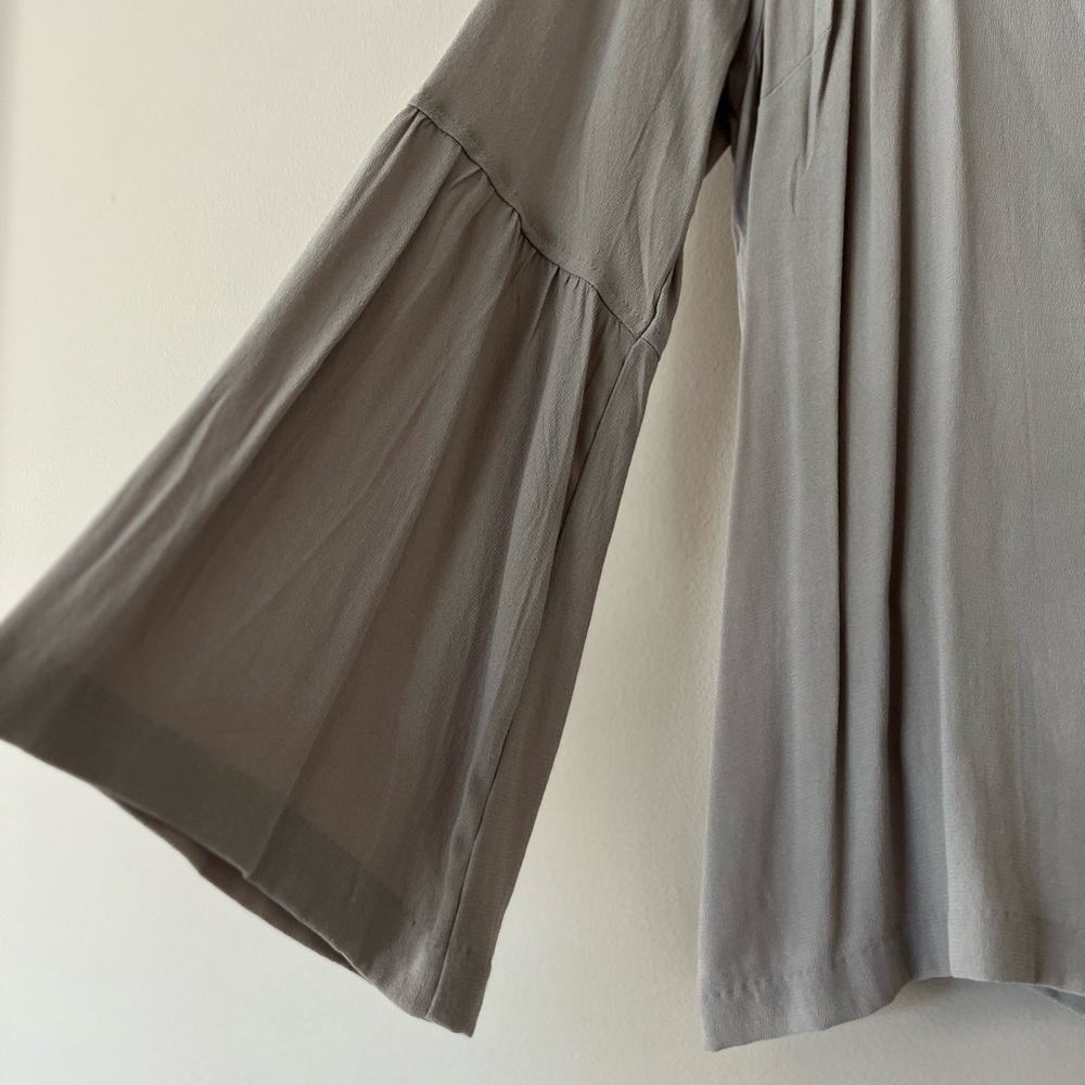 Banana Republic bell sleeve taupe long sleeve top